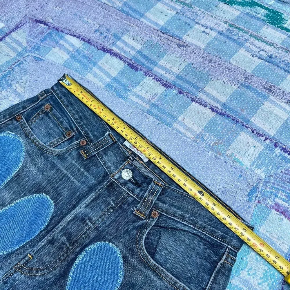 Custom upcycled levis 501 patchwork jeans Size 30x31